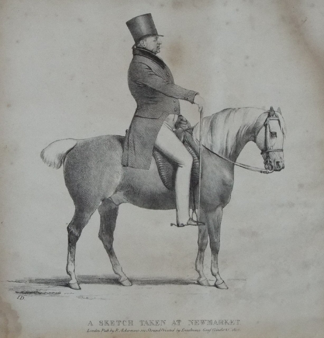 Lithograph - A Sketch taken at Newmarket.